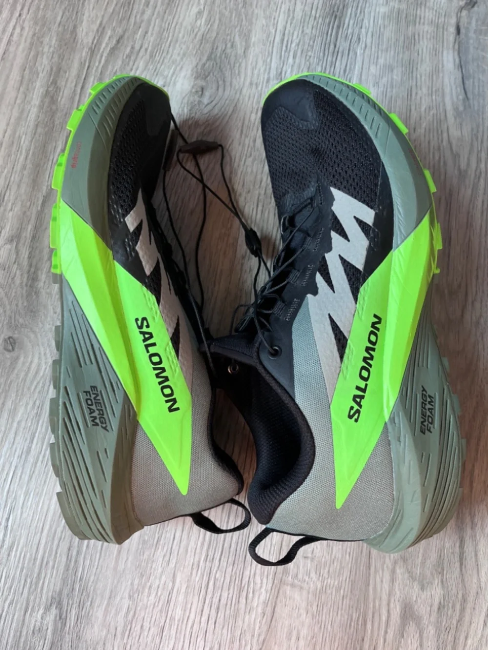 Salomon Sense Ride 5 Athletic Running Shoes Sneakers Men 10 Black Green